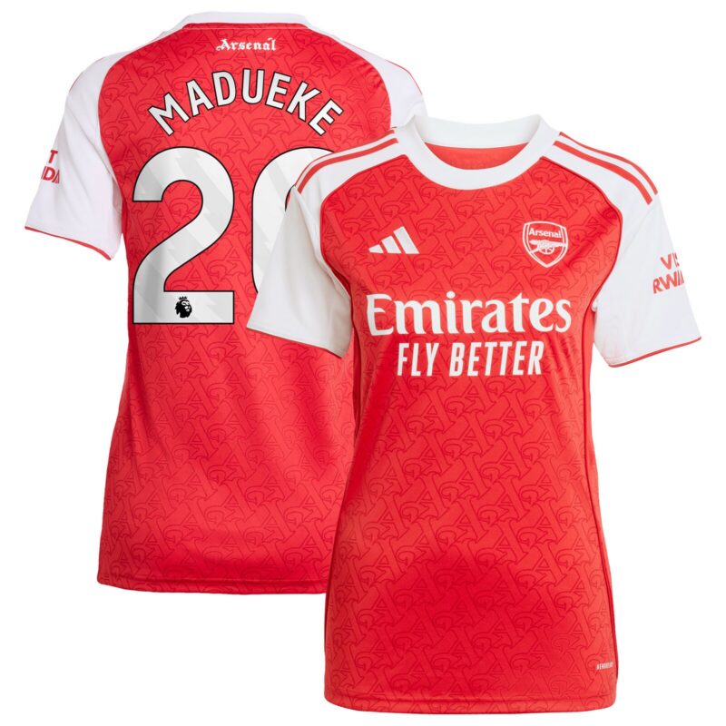 A2B image: arsenal-adidas-home-shirt-2025-26-womens-with-madueke-20-printing Arsenal adidas Home Shirt 2025-26 - Womens with Madueke 20 printing