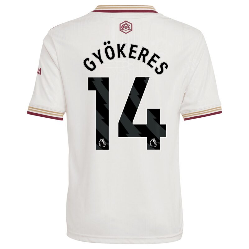 Arsenal adidas Third Shirt 2025-26 - Kids with Gyökeres 14 printing