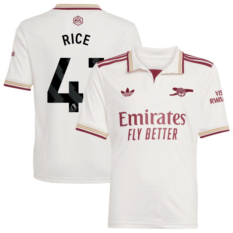 Arsenal adidas Third Shirt 2025-26 - Kids with Rice 41 printing