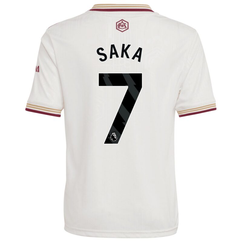 Arsenal adidas Third Shirt 2025-26 - Kids with Saka 7 printing