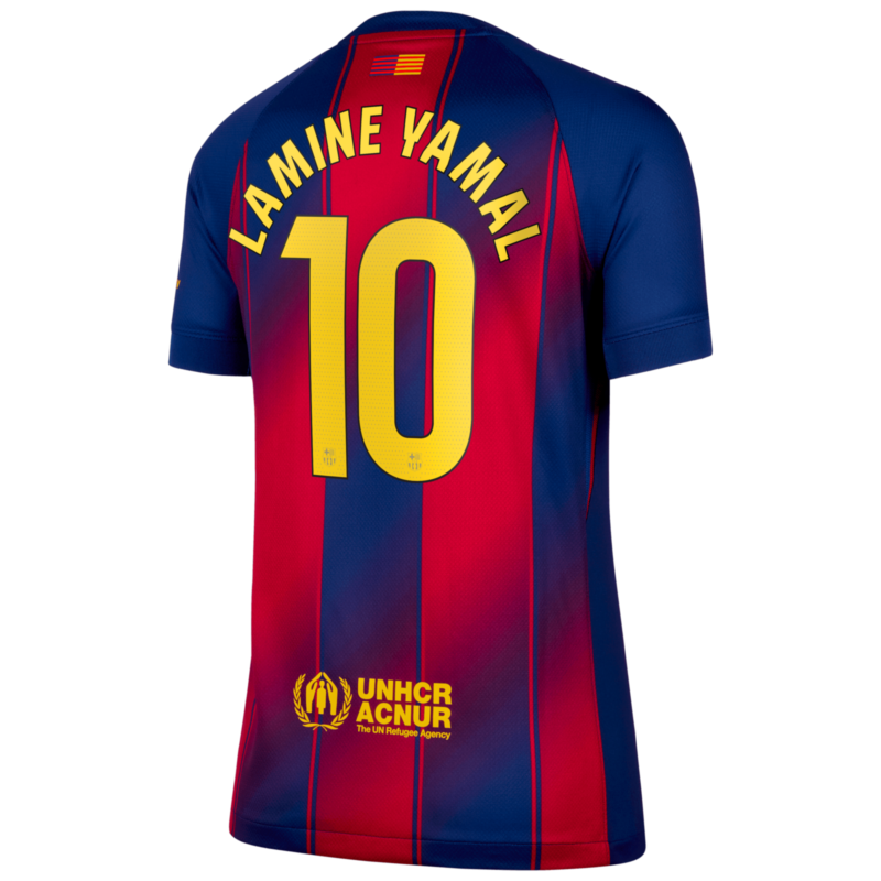 A2B image: barcelona-nike-home-stadium-shirt-2025-26-womens-with-lamine-yamal-10-printing Barcelona Nike Home Stadium Shirt 2025-26 - Womens with Lamine Yamal 10 printing