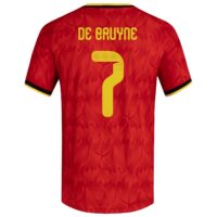 Belgium adidas Home Authentic Shirt 2026 with De Bruyne 7 printing