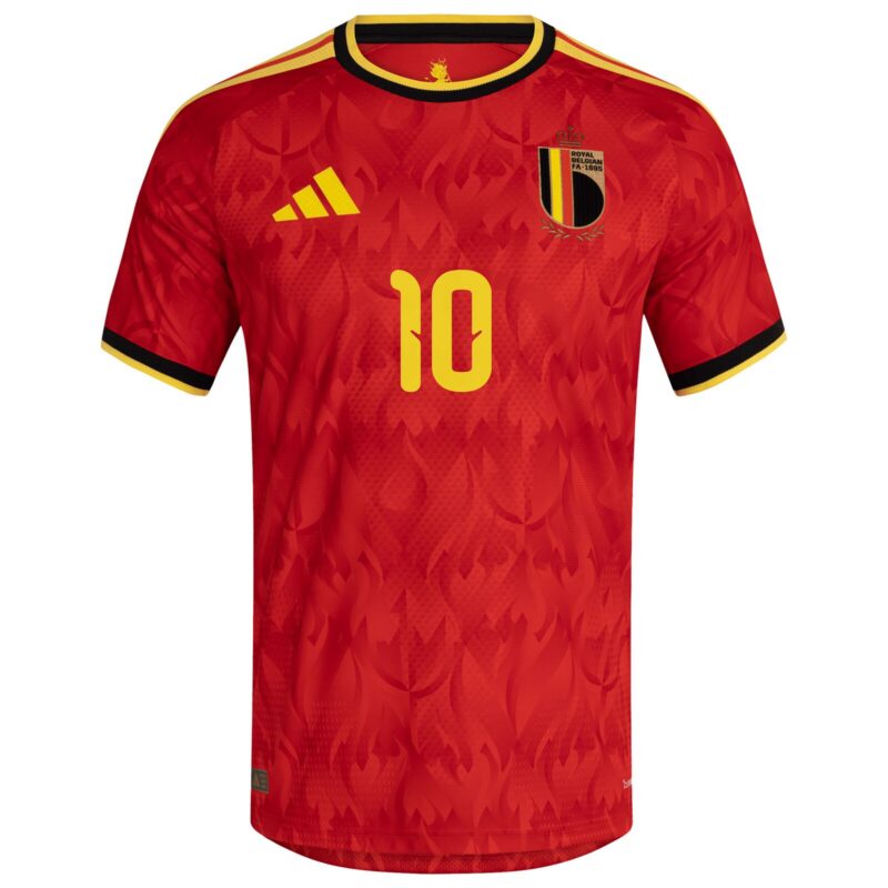 Belgium adidas Home Authentic Shirt 2026 with Lukaku 10 printing