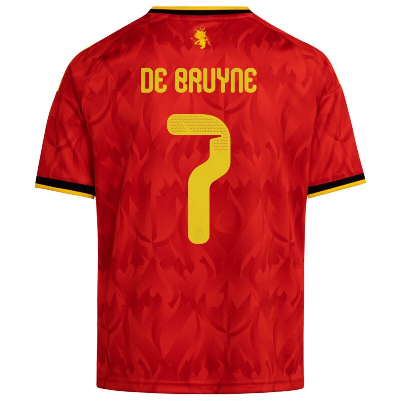 Belgium adidas Home Shirt 2026 - Kids with De Bruyne 7 printing