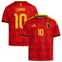 Belgium adidas Home Shirt 2026 - Kids with Lukaku 10 printing
