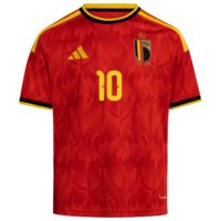 Belgium adidas Home Shirt 2026 - Kids with Lukaku 10 printing