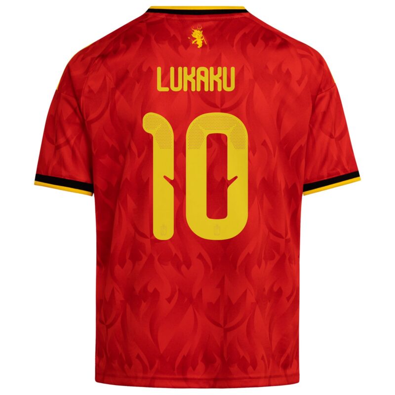 Belgium adidas Home Shirt 2026 - Kids with Lukaku 10 printing