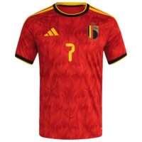 Belgium adidas Home Shirt 2026 with De Bruyne 7 printing