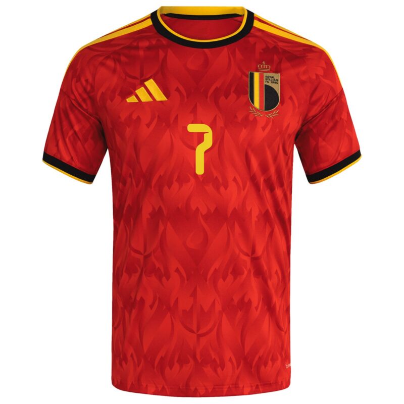 Belgium adidas Home Shirt 2026 with De Bruyne 7 printing