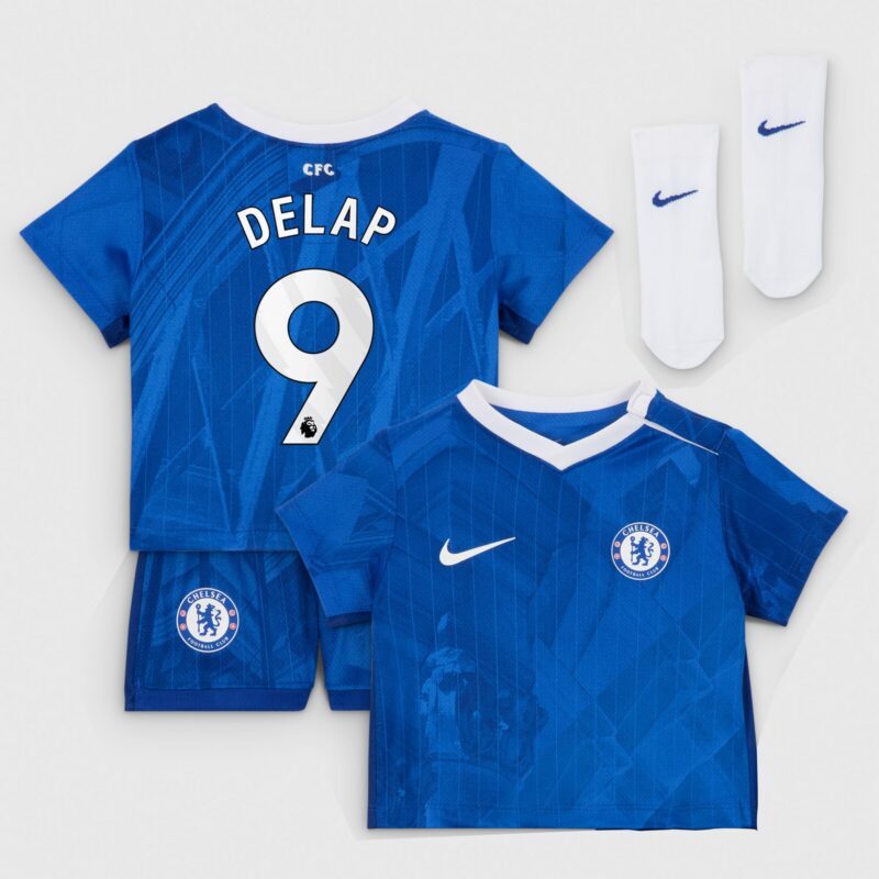 Chelsea Nike Home Stadium Kit 2025-26 - Infants with Delap 9 printing