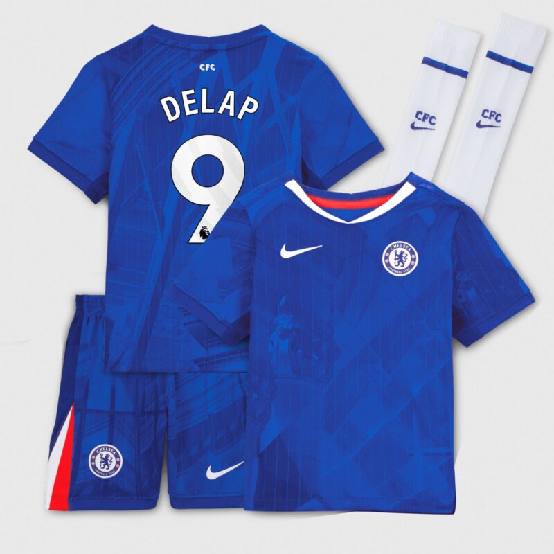 A2B image: chelsea-nike-home-stadium-kit-2025-26-little-kids-with-delap-9-printing Chelsea Nike Home Stadium Kit 2025-26 - Little Kids with Delap 9 printing