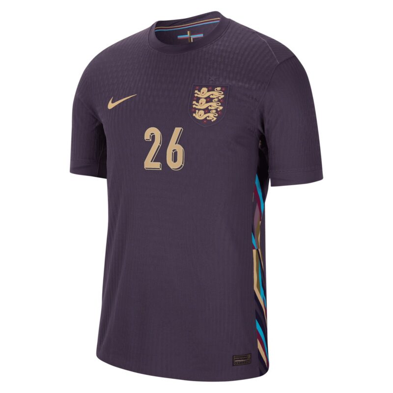 A2B image: england-nike-dri-fit-adv-away-match-shirt-2024-kids-with-mainoo-26-printing England Nike Dri Fit Adv Away Match Shirt 2024 - Kids with Mainoo 26 printing