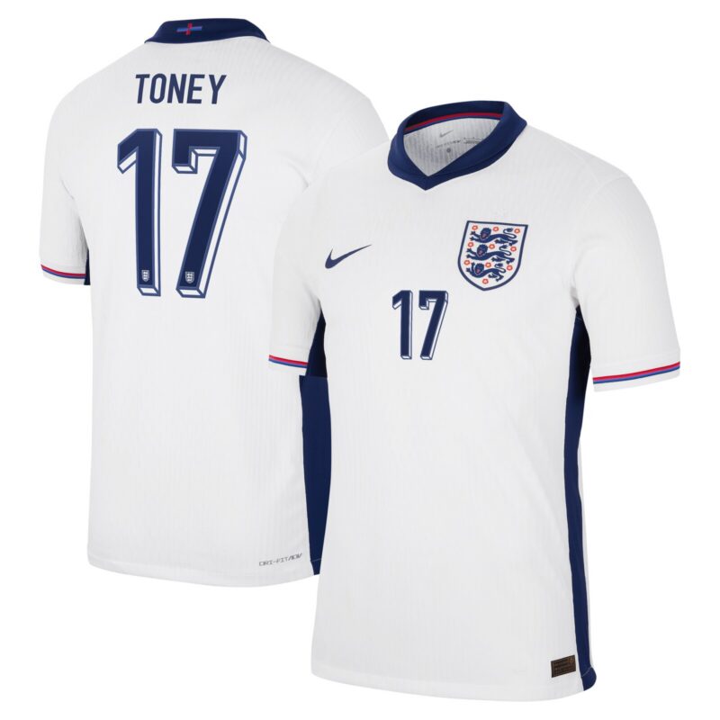 England Nike Dri Fit Adv Home Match Shirt 2024 with Toney 17 printing