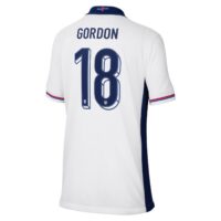 England Nike Home Stadium Shirt 2024 - Kids with Gordon 18 printing