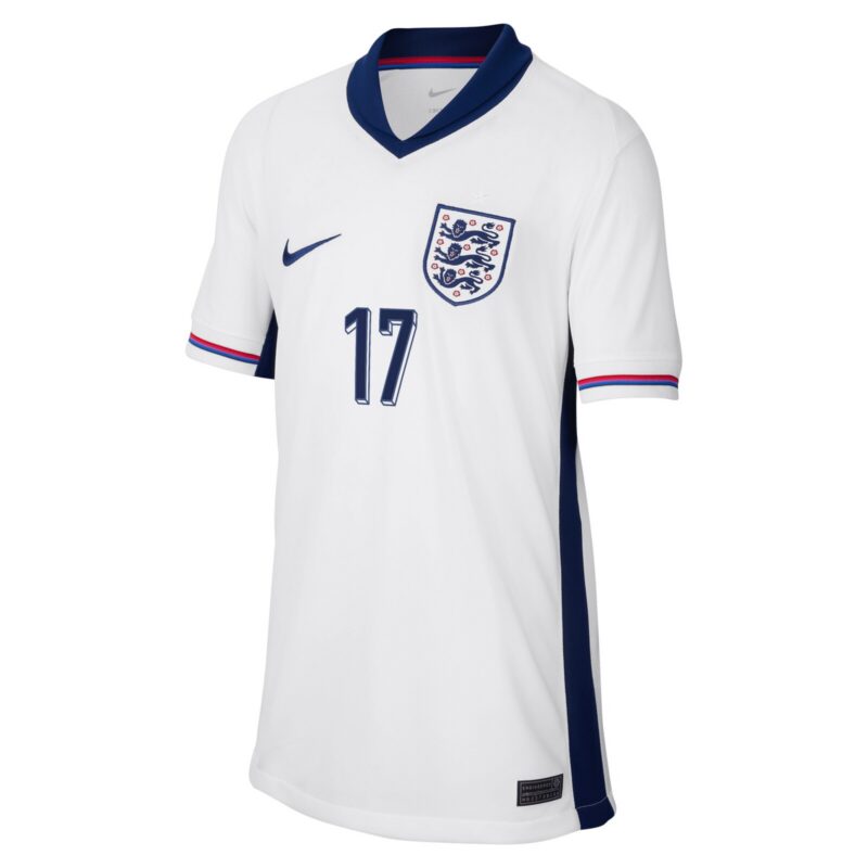 England Nike Home Stadium Shirt 2024 - Kids with Toney 17 printing