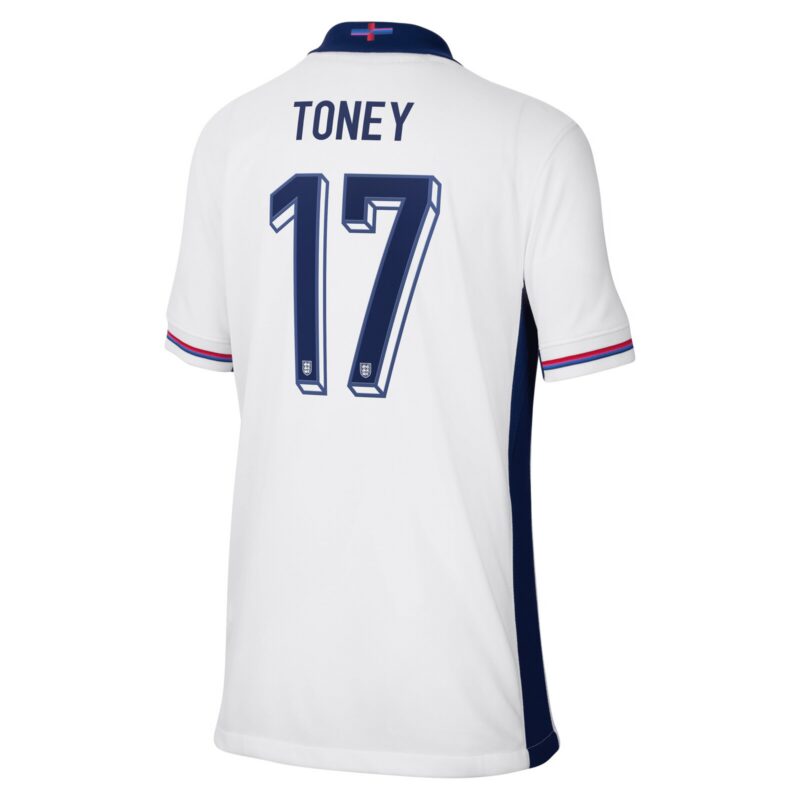 England Nike Home Stadium Shirt 2024 - Kids with Toney 17 printing