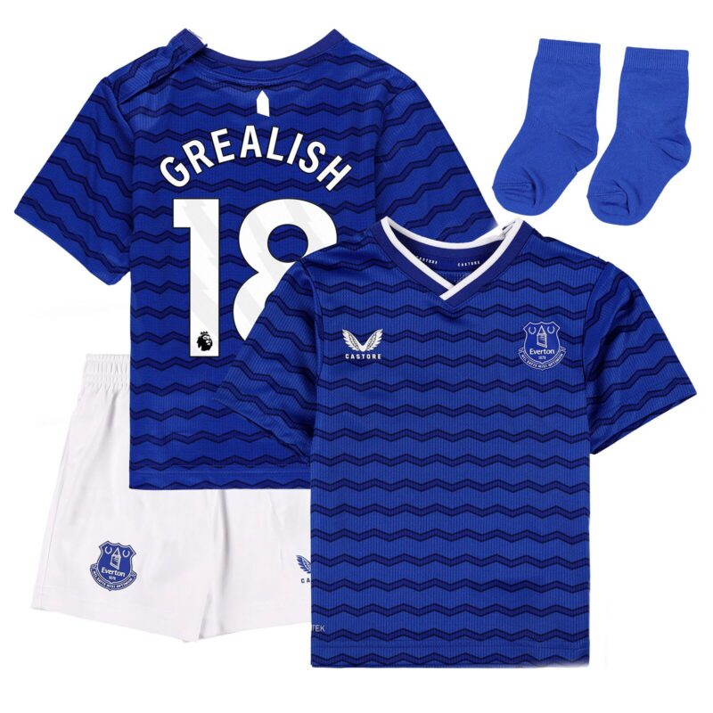 A2B image: everton-castore-home-baby-kit-2025-26-with-grealish-18-printing Everton Castore Home Baby Kit 2025-26 with Grealish 18 printing