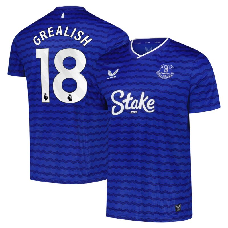 Everton Castore Home Pro Shirt 2025-26 with Grealish 18 printing