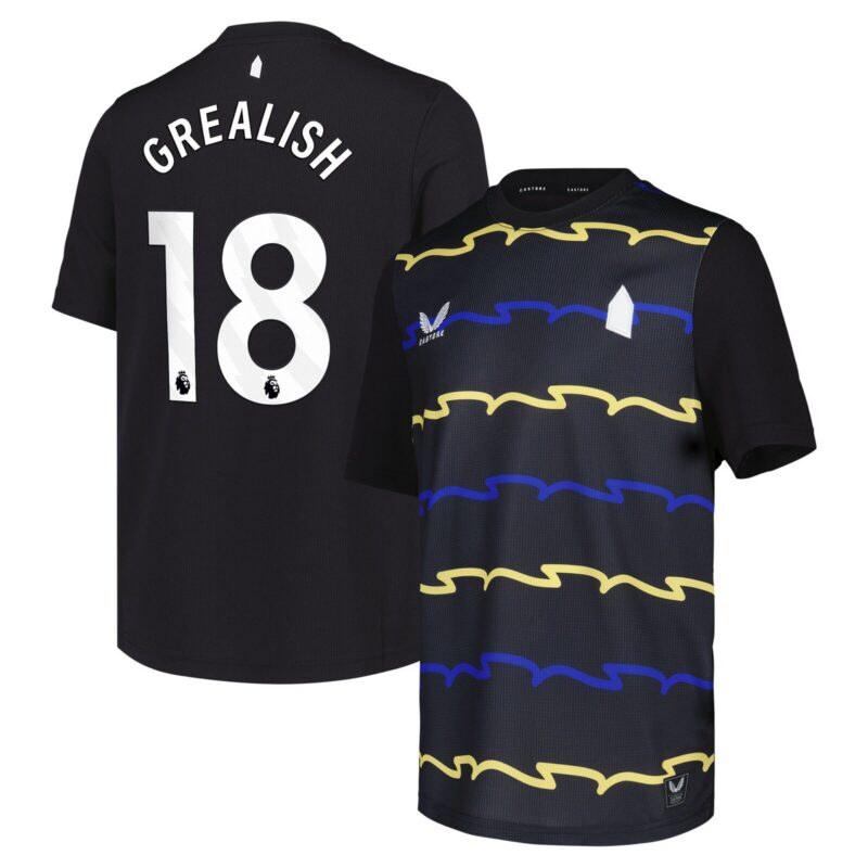 Everton Castore Third Replica Shirt 2025-26 - Kids with Grealish 18 printing