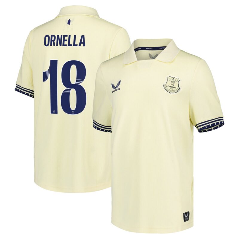 A2B image: everton-castore-wsl-away-shirt-2025-26-kids-with-ornella-18-printing Everton Castore WSL Away Shirt 2025-26 - Kids with Ornella 18 printing