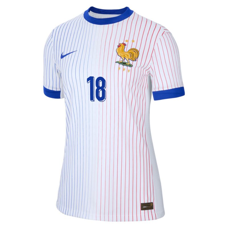France Nike Dri-FIT ADV Away Match Shirt 2024 - Womens with Nkunku 18 printing