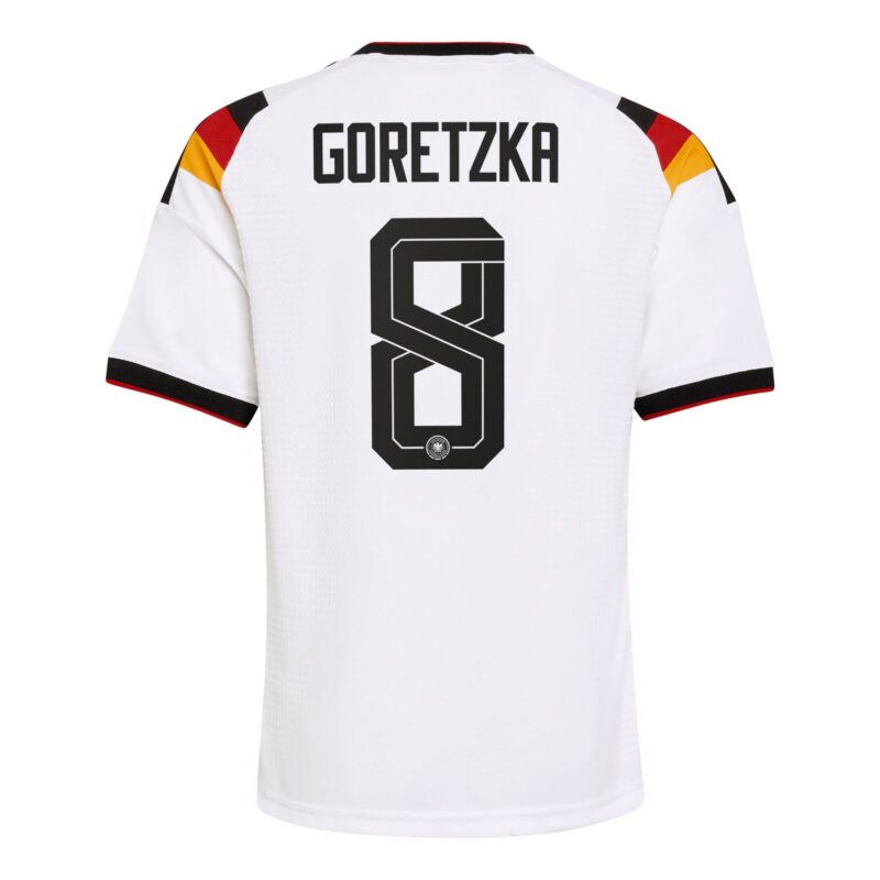 A2B image: germany-national-team-adidas-home-authentic-shirt-2026-kids-with-goretzka-8-printing Germany National Team adidas Home Authentic Shirt 2026 - Kids with Goretzka 8 printing