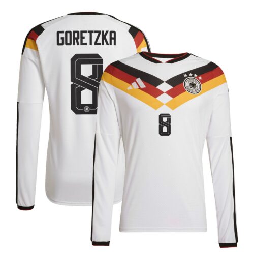 A2B image: germany-national-team-adidas-home-authentic-shirt-2026-long-sleeve-with-goretzka-8-printing Germany National Team adidas Home Authentic Shirt 2026 - Long Sleeve with Goretzka 8 printing