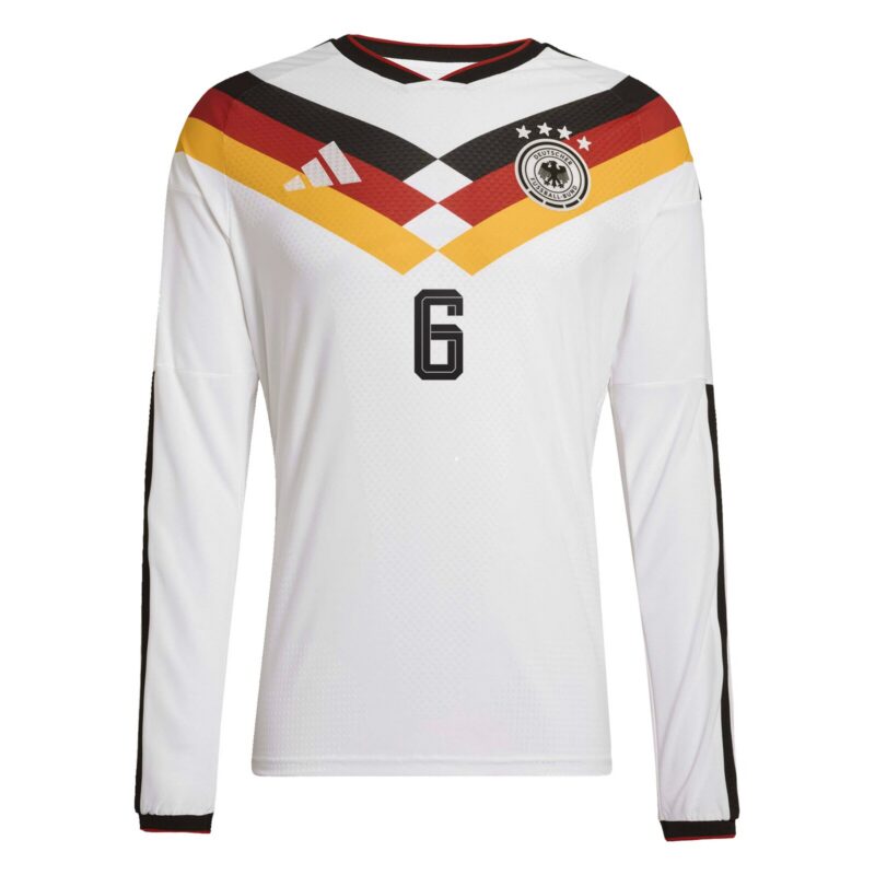 Germany National Team adidas Home Authentic Shirt 2026 - Long Sleeve with Kimmich 6 printing