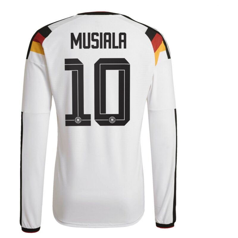 Germany National Team adidas Home Authentic Shirt 2026 - Long Sleeve with Musiala 10 printing