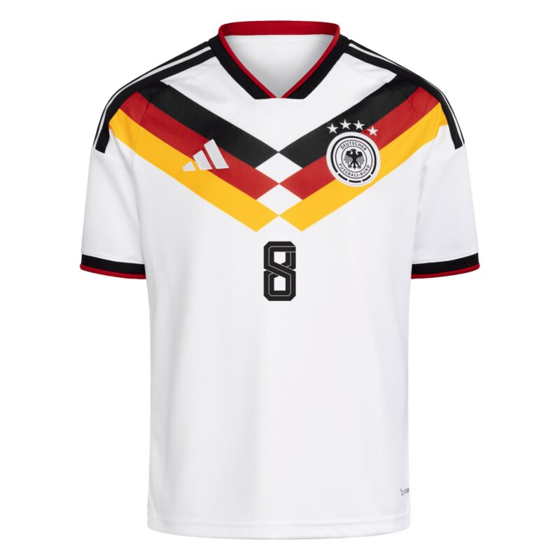 Germany National Team adidas Home Shirt 2026 - Kids with Goretzka 8 printing