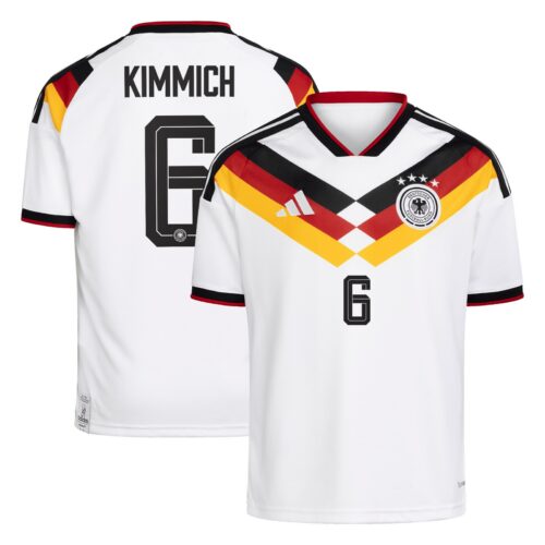 A2B image: germany-national-team-adidas-home-shirt-2026-kids-with-kimmich-6-printing Germany National Team adidas Home Shirt 2026 - Kids with Kimmich 6 printing