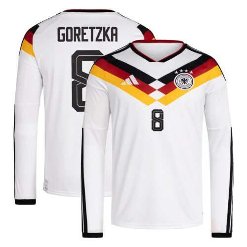 A2B image: germany-national-team-adidas-home-shirt-2026-long-sleeve-with-goretzka-8-printing Germany National Team adidas Home Shirt 2026 - Long Sleeve with Goretzka 8 printing