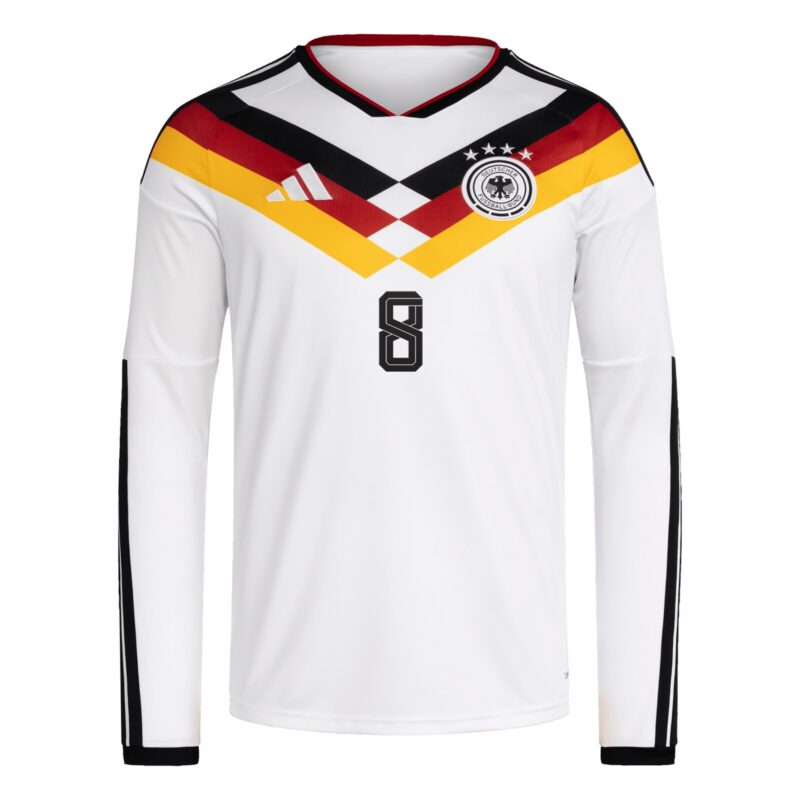 Germany National Team adidas Home Shirt 2026 - Long Sleeve with Goretzka 8 printing