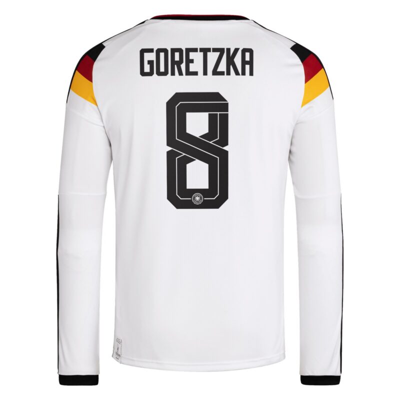 Germany National Team adidas Home Shirt 2026 - Long Sleeve with Goretzka 8 printing