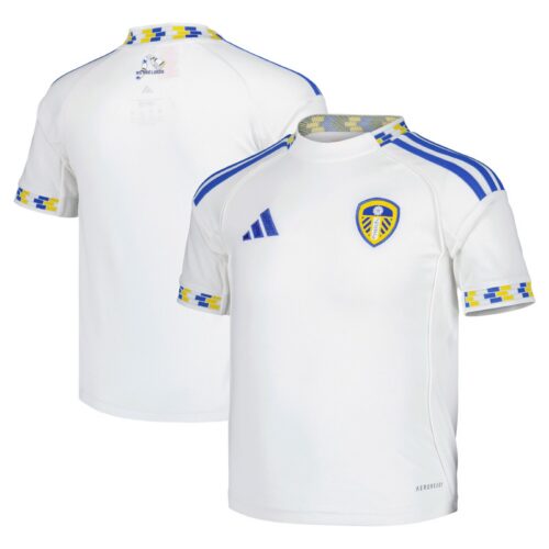 A2B image: leeds-united-adidas-home-replica-shirt-2025-26-kids Leeds United adidas Home Replica Shirt 2025-26 - Kids
