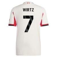 Liverpool adidas Away Authentic Shirt 2025-26 with Wirtz 7 printing