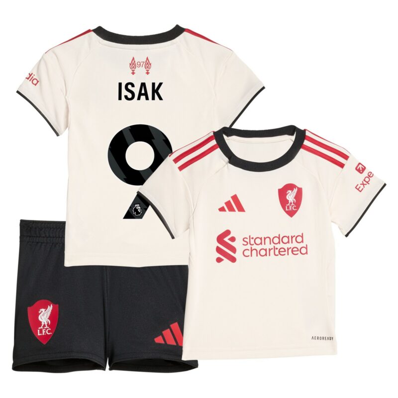 Liverpool adidas Away Babykit 2025-26 with Isak 9 printing