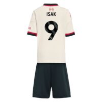 Liverpool adidas Away Minikit 2025-26 with Isak 9 printing
