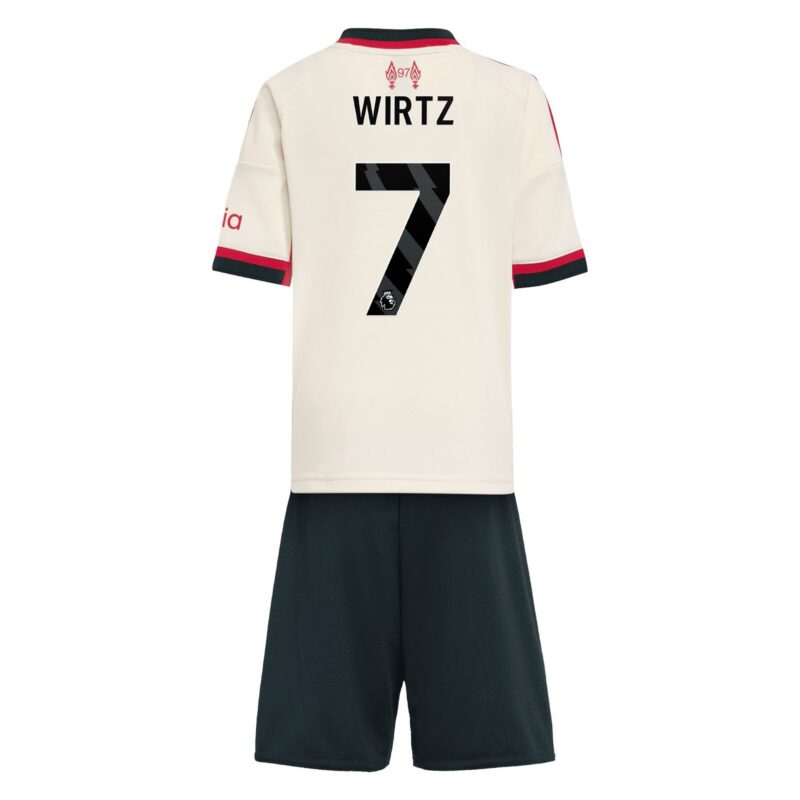 Liverpool adidas Away Minikit 2025-26 with Wirtz 7 printing