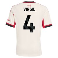 Liverpool adidas Away Shirt 2025-26 - Kids with Virgil 4 printing