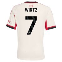 Liverpool adidas Away Shirt 2025-26 - Kids with Wirtz 7 printing