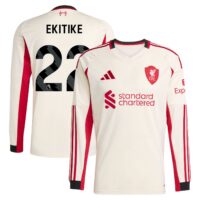 Liverpool adidas Away Shirt 2025-26 - Long Sleeve with Ekitike 22 printing