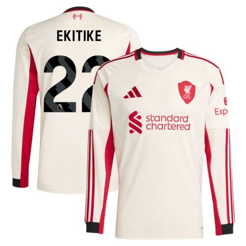 Liverpool adidas Away Shirt 2025-26 - Long Sleeve with Ekitike 22 printing