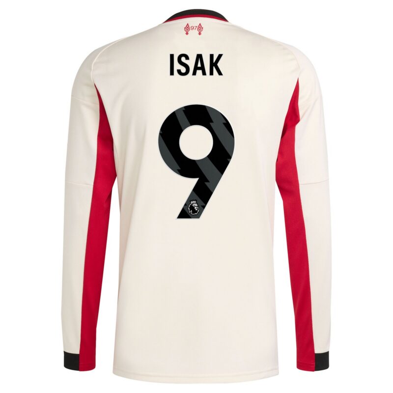Liverpool adidas Away Shirt 2025-26 - Long Sleeve with Isak 9 printing