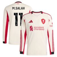 Liverpool adidas Away Shirt 2025-26 - Long Sleeve with M.Salah 11 printing