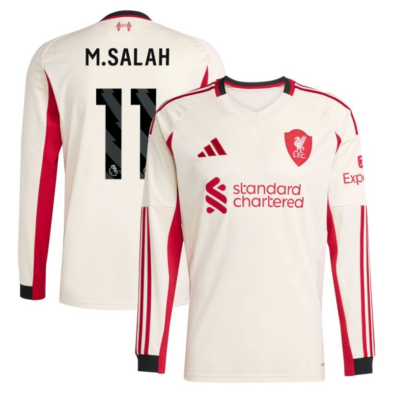 Liverpool adidas Away Shirt 2025-26 - Long Sleeve with M.Salah 11 printing