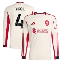 Liverpool adidas Away Shirt 2025-26 - Long Sleeve with Virgil 4 printing