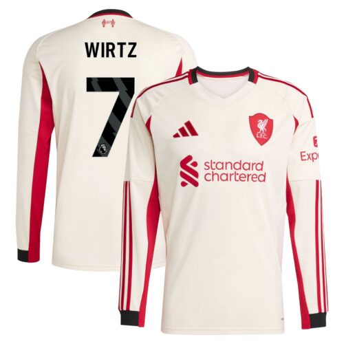 A2B image: liverpool-adidas-away-shirt-2025-26-long-sleeve-with-wirtz-7-printing Liverpool adidas Away Shirt 2025-26 - Long Sleeve with Wirtz 7 printing