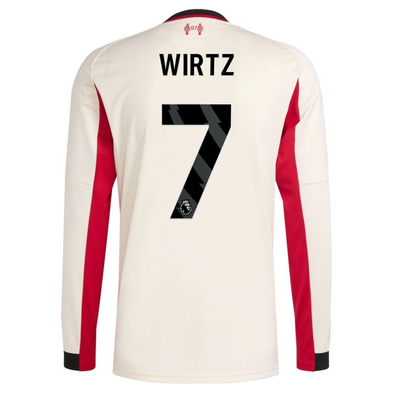 Liverpool adidas Away Shirt 2025-26 - Long Sleeve with Wirtz 7 printing