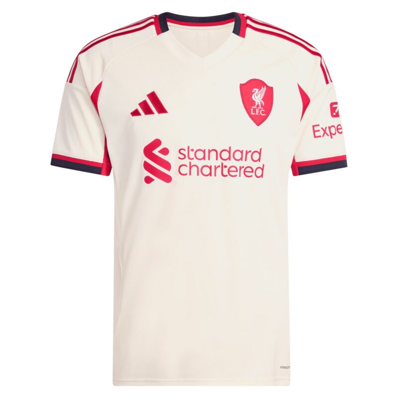 Liverpool adidas Away Shirt 2025-26 with Isak 9 printing